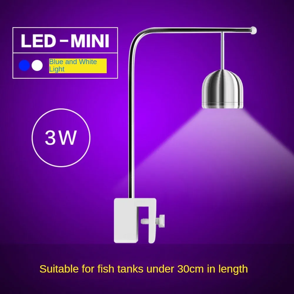 Planted Aquarium Jar - Mini aluminium aquarium cliplamp, revermogen LED-aquariumlicht,