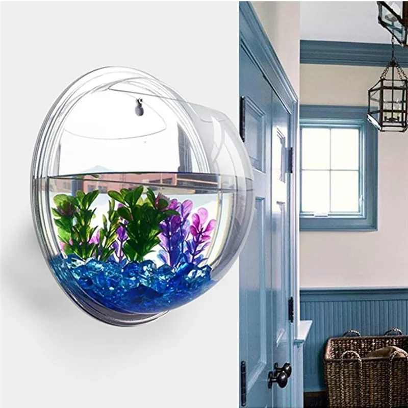 Aquarium Plant Ornament - Transparant acryl opknoping muur aquarium, Plant